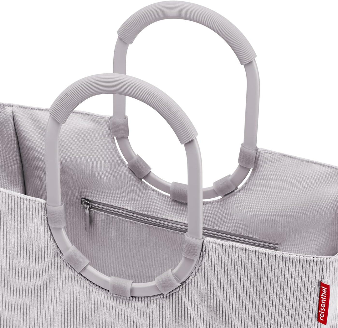 reisenthel loopshopper L cord grey – Stabile Tasche mit praktischen Fächern aus recycelten PET-Flasc