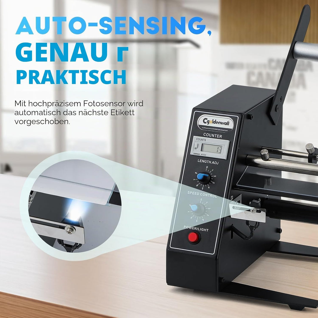 CGOLDENWALL Automatischer Etikettenspender AL-1150D mit 0-999999 Automatische Zählung für Selbstkleb