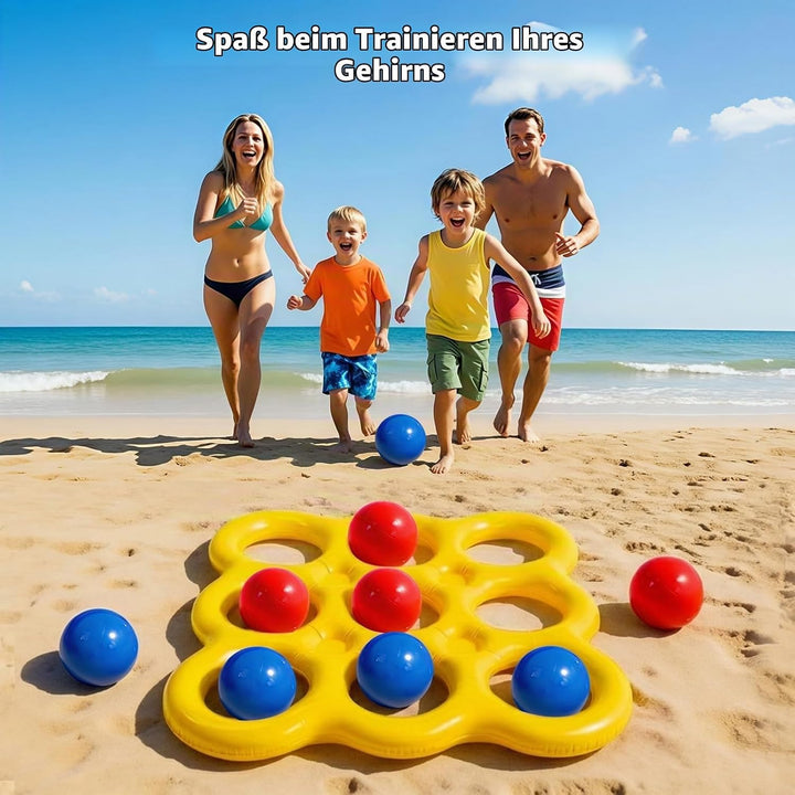MoKo Tic-Tac-Toe Wasserspiel-Set für den Pool, Aufblasbare Pool-Schwimmhilfe mit 10 Bällen, Spiele f