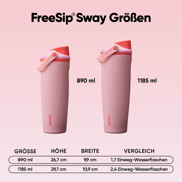 Owala FreeSip Sway Isolierte Edelstahl Trinkflasche mit Strohhalm und 2‑in‑1‑Trinköffnung, 890ml, in