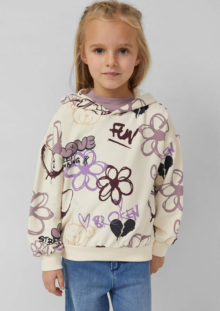 s.Oliver Hoodie mit All-Over-Print im Graffiti-Stil 92-98 04a6_creme, 92-98 04a6_creme