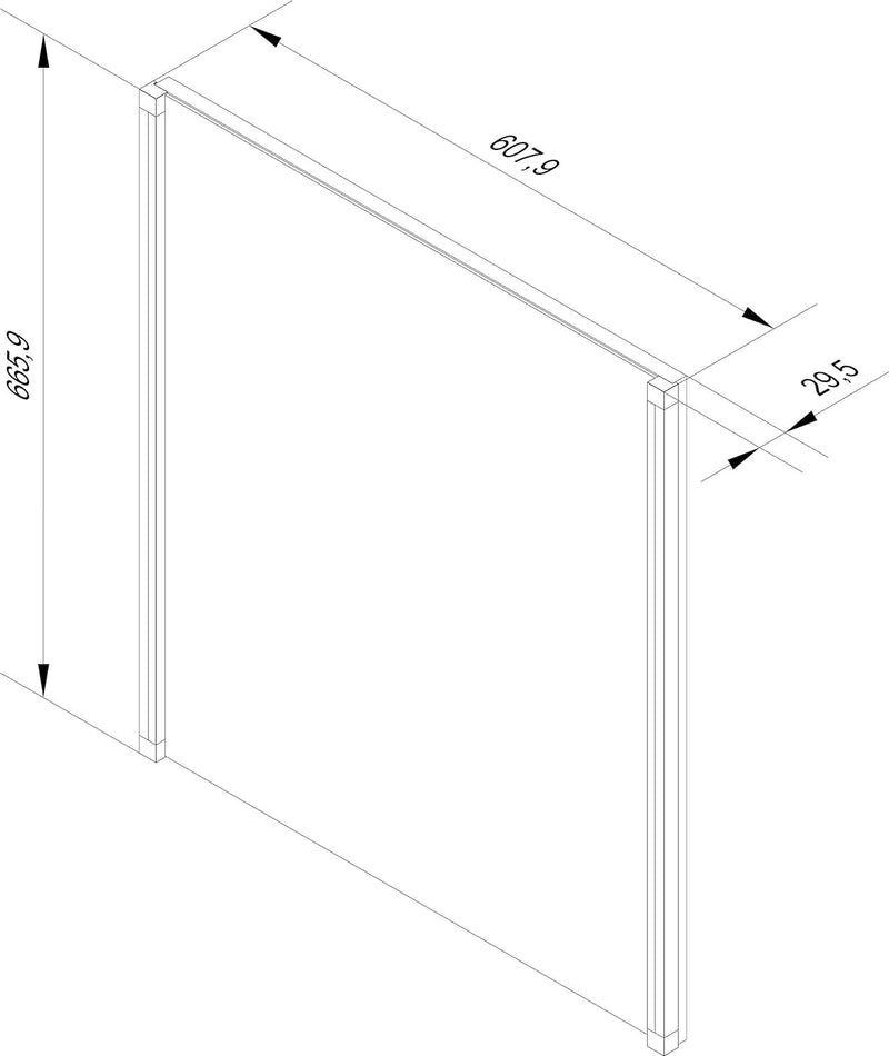 FACKELMANN Spiegel LED-LINE/Wandspiegelelement mit LED-Beleuchtung/Masse (B x H x T): ca. 61 x 67 x