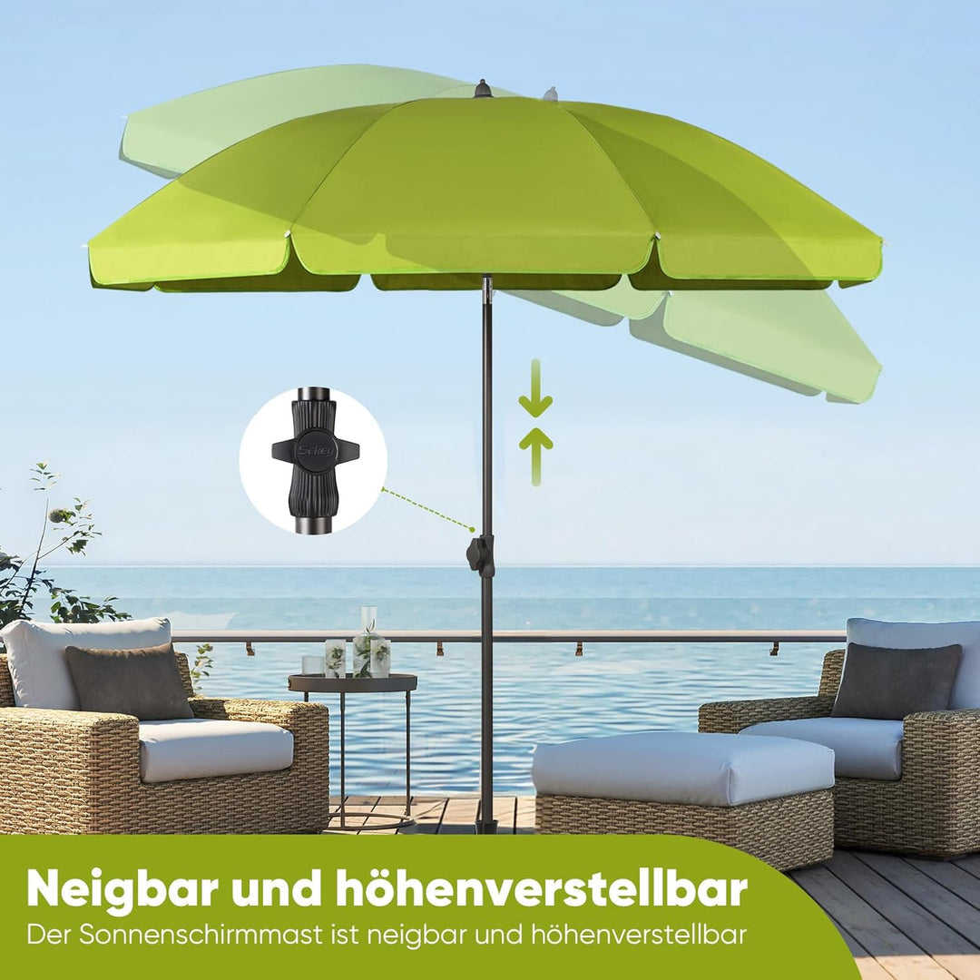 Sekey 160 cm Sonnenschirm Balkon mit Bodenhülse & Schutzhülle, Neigungs und Höhenverstellung, Sonnen