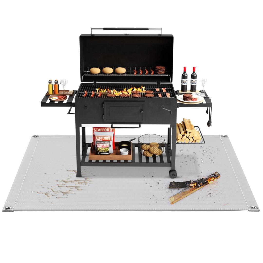 Pawfly Feuerfeste Unterlage, 87 cm x 87 cm Hitzebeständige Unterlage, Hitzebeständige Feuerschutzmat