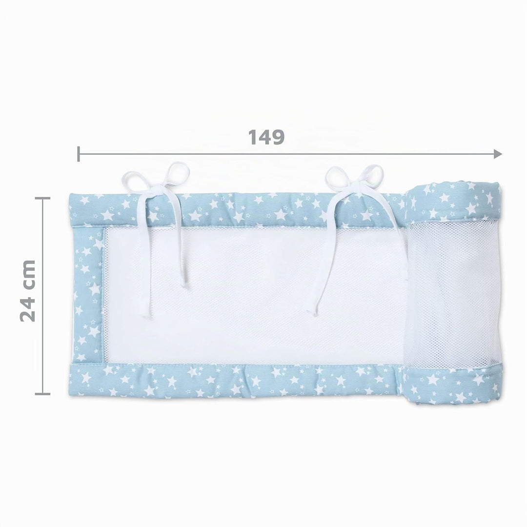 babybay Nestchen Mesh-Piqué passend für Modell Original, azurblau Sterne weiss