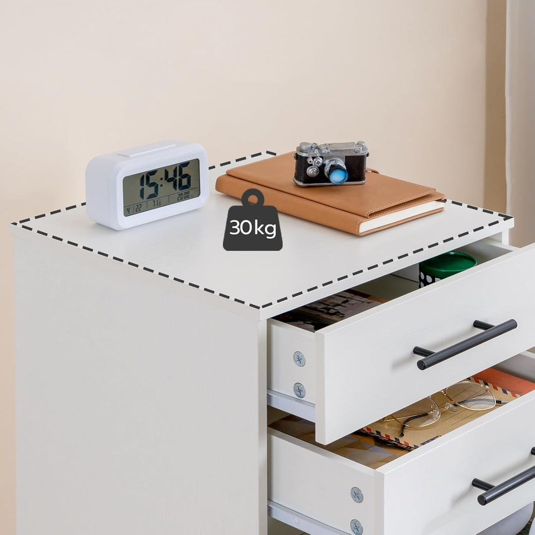 HOOBRO Rollcontainer mit 7 Schubladen, Aktenschrank, Holz Büroschrank, Büromöbel mit Schubladen, Auf