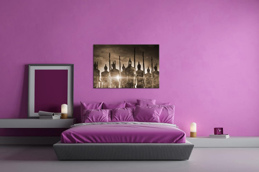 düstere Armee der Toden Format: 80x60 Effekt: Sepia als Leinwandbild, Motiv fertig gerahmt auf Echth