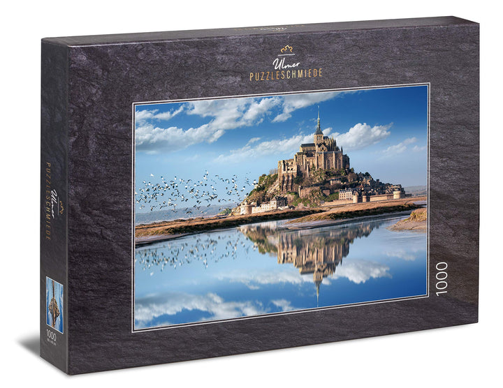 Ulmer Puzzleschmiede - Puzzle „Schloss Mont Saint-Michel“ – Klassisches 1000 Teile Puzzle – Puzzlemo