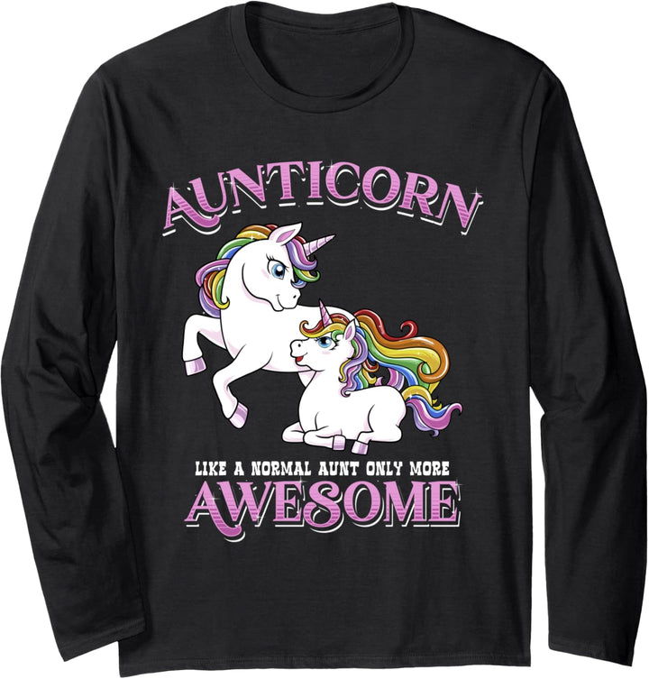 Aunticorn Like A Normal Aunt But More Awesome Aunt Unicorn Langarmshirt