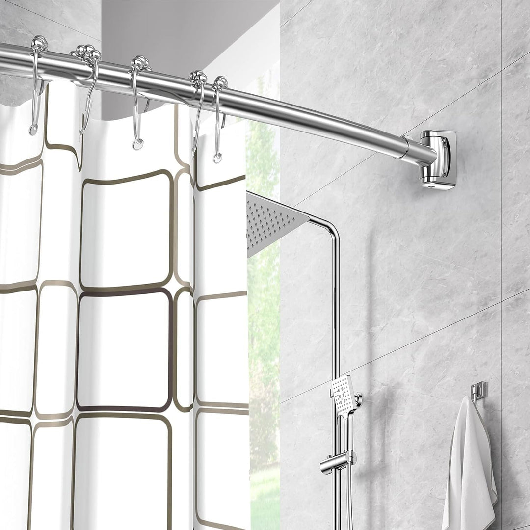 Misounda Duschvorhangstange Gebogene 110-180 cm Eckbadewanne Duschstange Edelstahl Ausziehbar Telesk