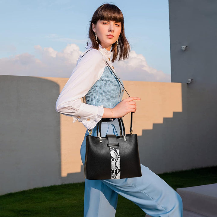 NICOLE & DORIS Frauen Tasche Designer Damen Handtasche Stilvolle Schultertasche Henkeltasche Mittelg