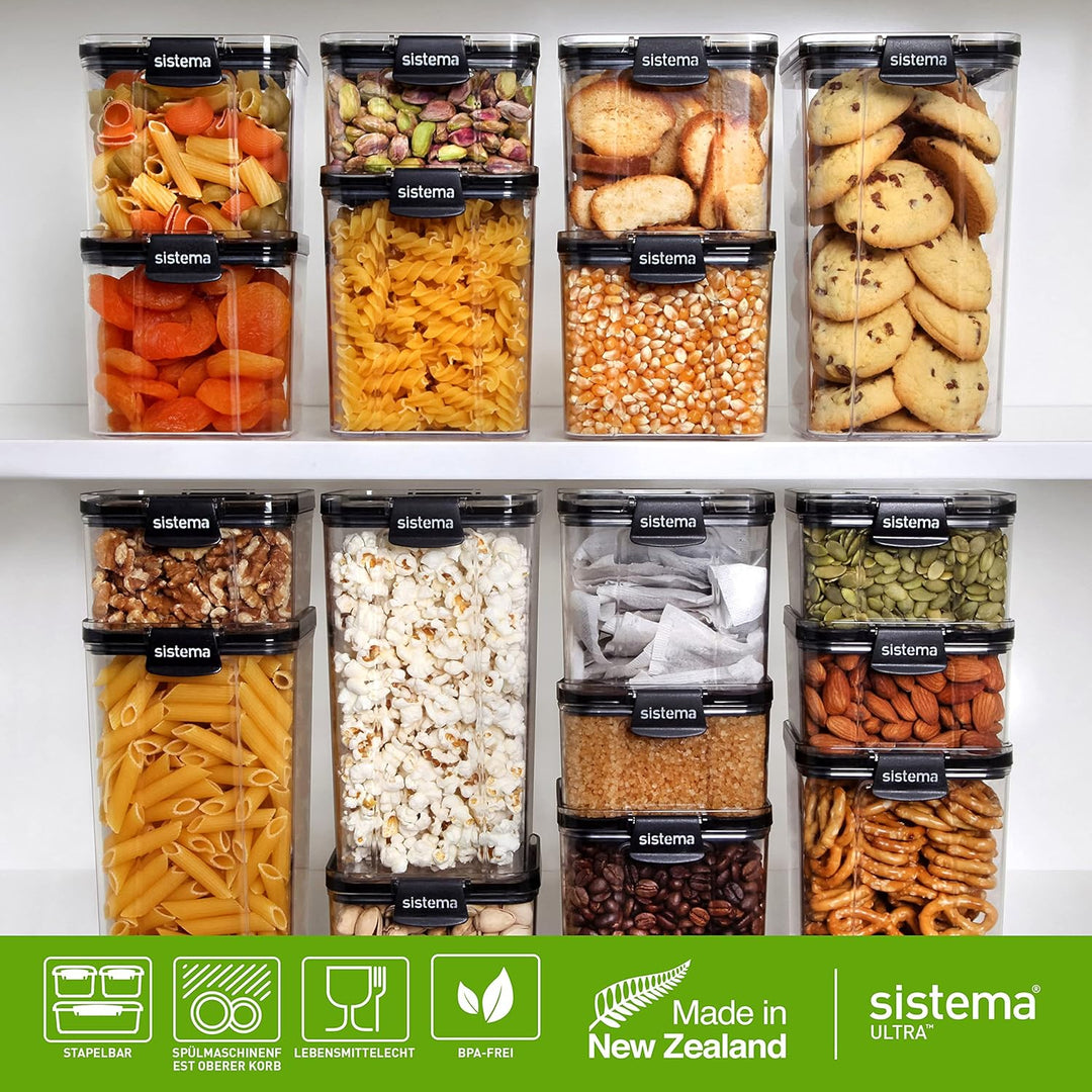 Sistema Ultra Tritan luftdichtes Frischhaltedosen-Set für die Küche und Vorratskammer | 3 Vorratsdos