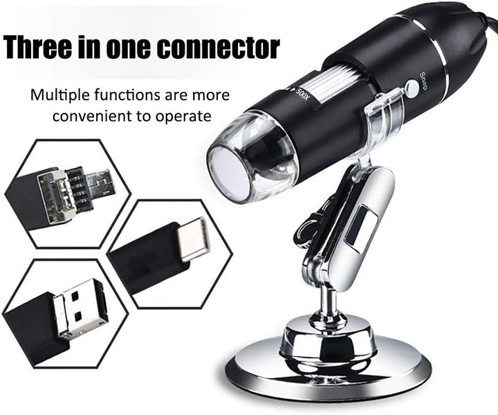 USB Digital Mikroskop, XVZ Handy USB-Digitalmikroskop 50X-1600X-Vergrösserung, kompatibelür Android,