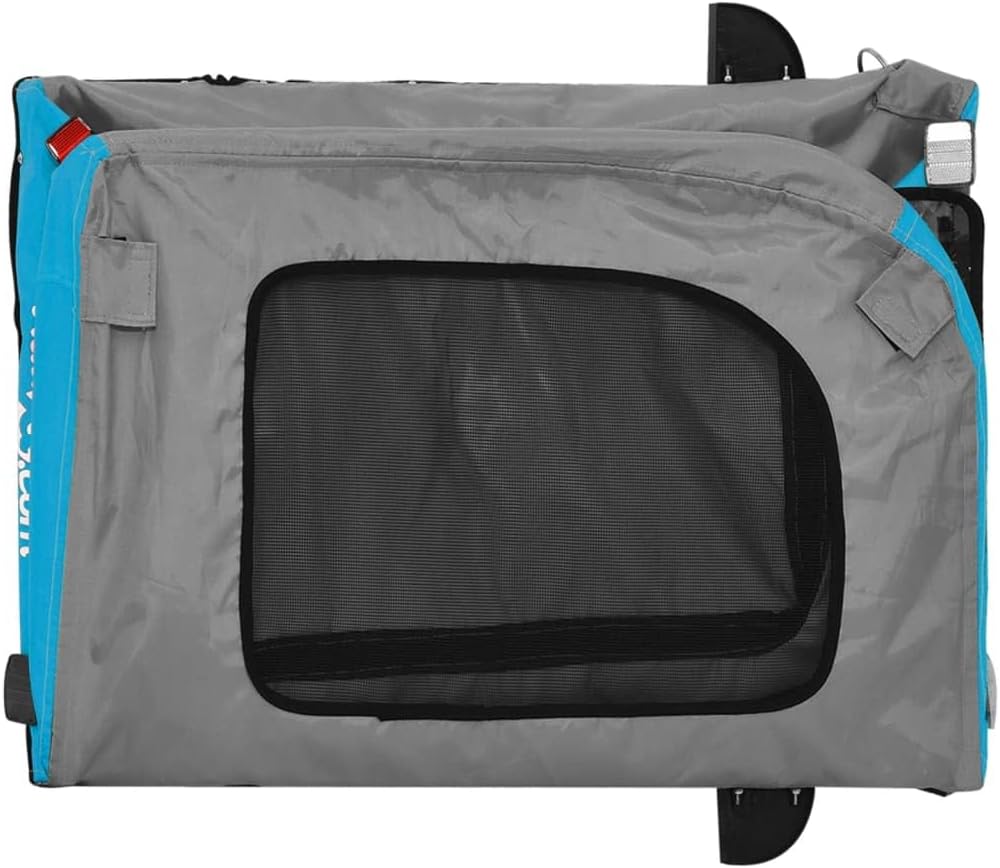 SKM Fahrradanhänger Hunde Blau und Grau Ox -Gewebe und Eisen,Tiere &amp; Tierbedarf,Haustierbedarf,Pet-S