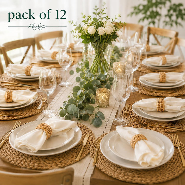 Alpha Living Home Serviettenringe-Set, Rattan-Serviettenhaltern, Serviettenringe Bulk für Partydekor