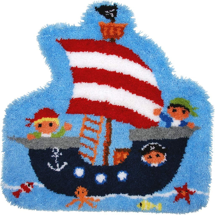 Vervaco Formteppich Pirat Knüpfteppich, Stramin, Weiss, 68 x 67 x 0,3 cm