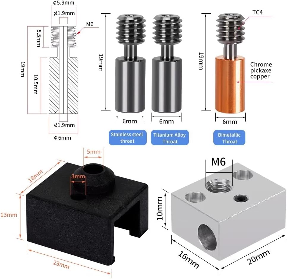 Ender 3 S1 300 ℃ Hochtemperatur-Heizblock-Kit, Sprite Extruder Hotend-Kit für Creality Ender-3 S1/En
