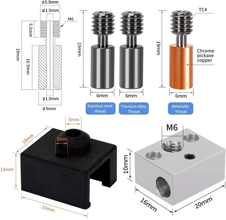 Ender 3 S1 300 ℃ Hochtemperatur-Heizblock-Kit, Sprite Extruder Hotend-Kit für Creality Ender-3 S1/En