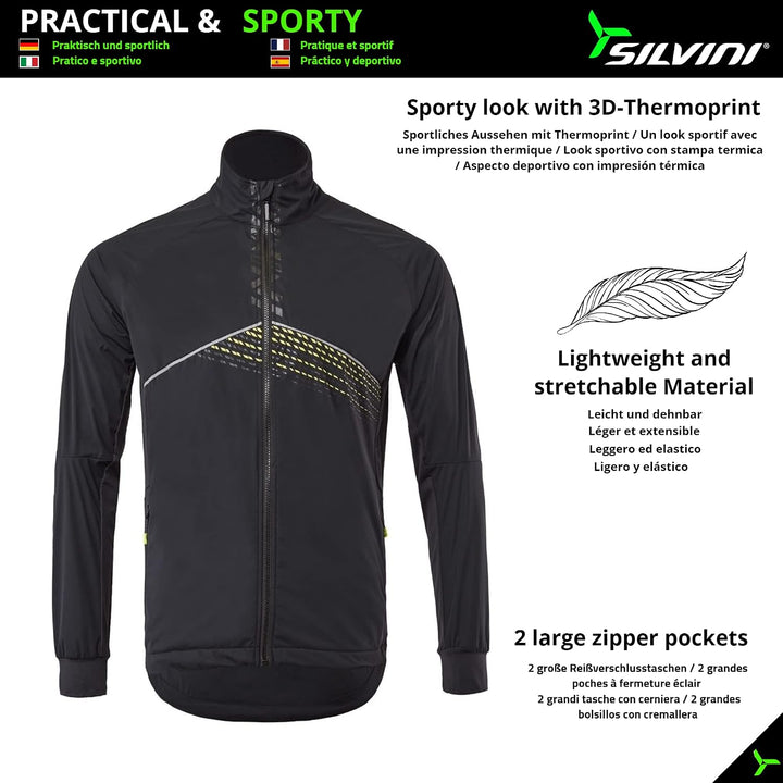 SILVINI NATISONE Softshell Jacke Herren Fahrrad Winter Fahrradjacke Langlaufjacke Herren Radjacke He