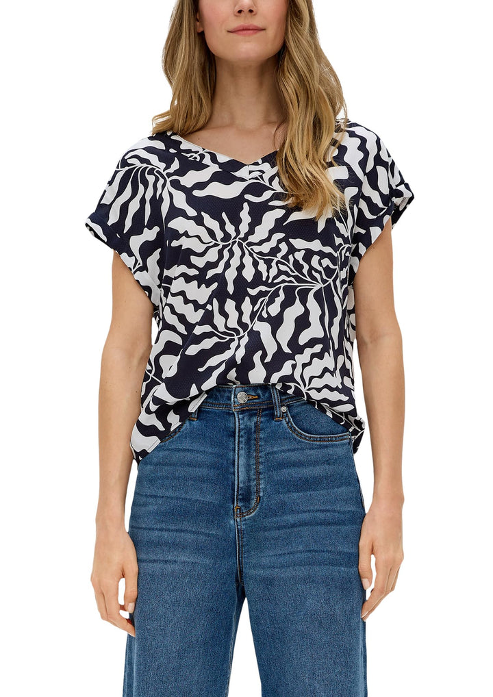 s.Oliver Bluse mit gesmoktem Bund 36 Blau 59a1, 36 Blau 59a1