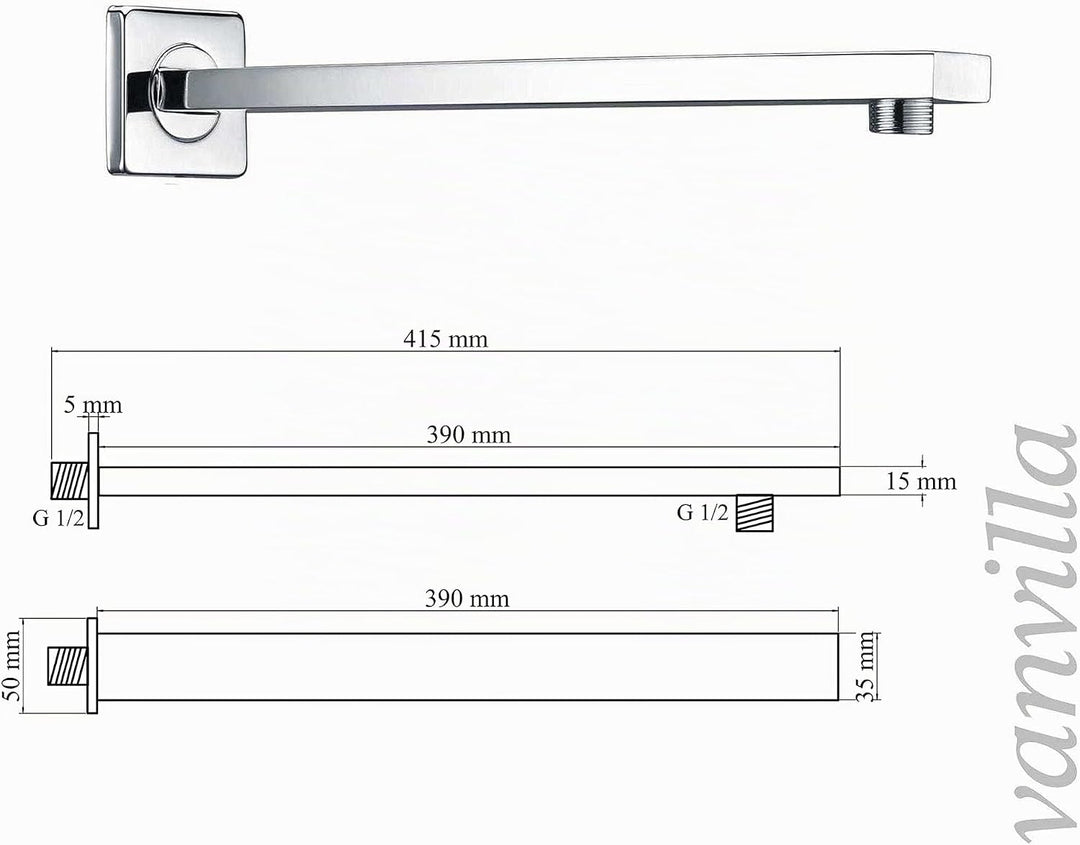 vanvilla Duschsystem mit Unterputz Duscharmatur von Grohe Eurocube Einhandmischer und vanvilla Regen