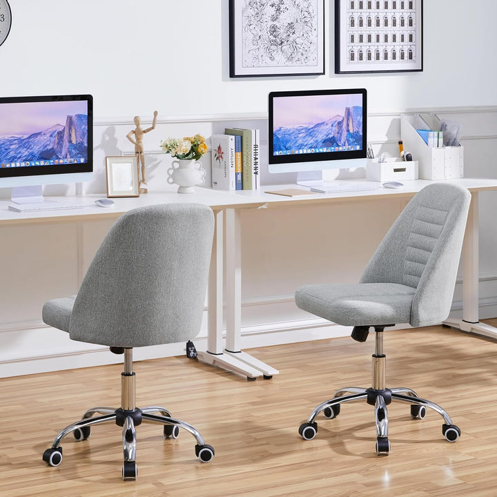 Yaheetech Bürostuhl Schreibtischstuhl Ergonomisch Gepolstert Stoff Drehstuhl mit Rollen Arbeitshocke