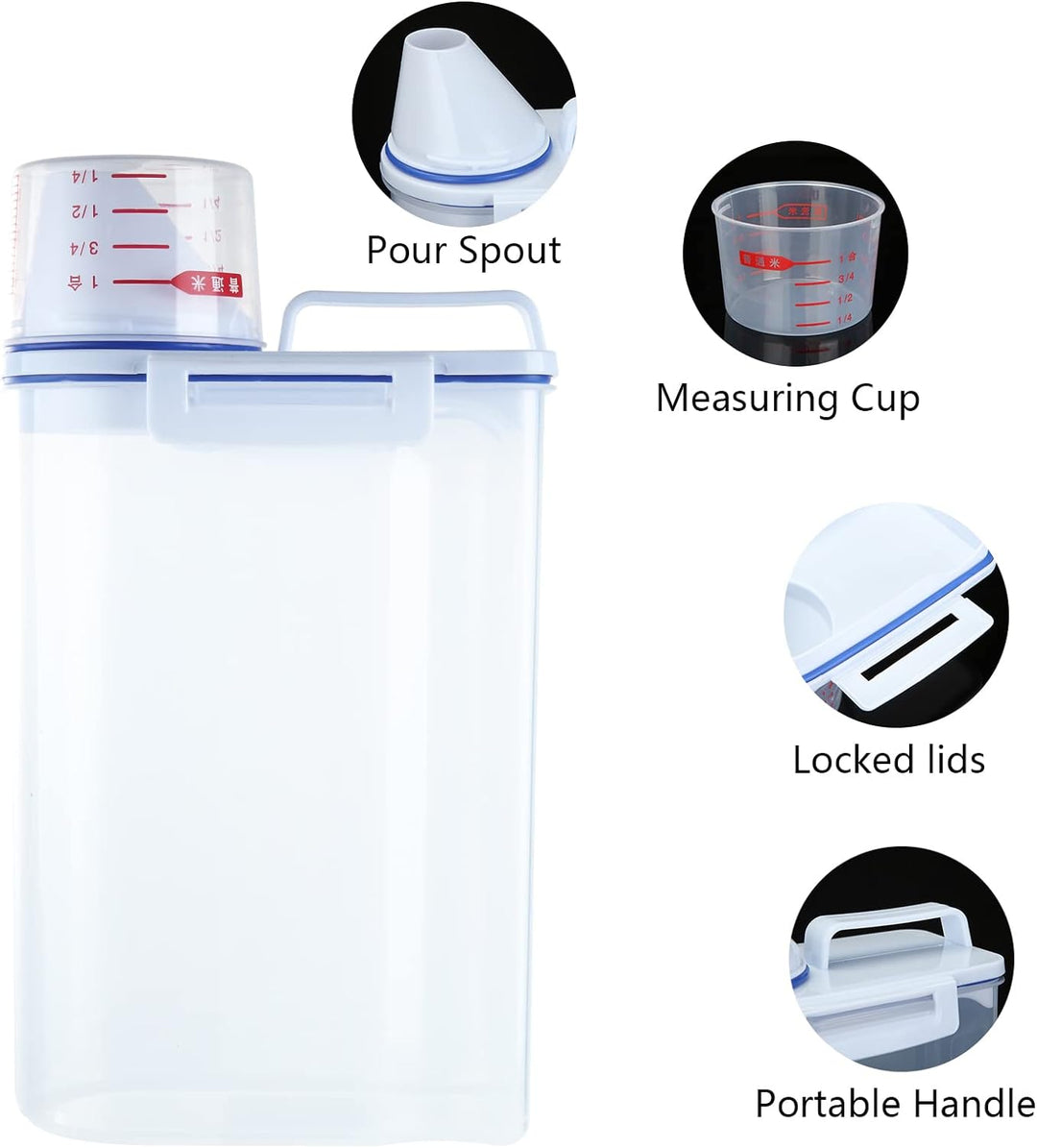 FWEEK 4 Stück Vorratsdosen 2L, Luftdicht Aufbewahrungsbox Schüttdosen, BPA Frei Kunststoff Vorratsbe