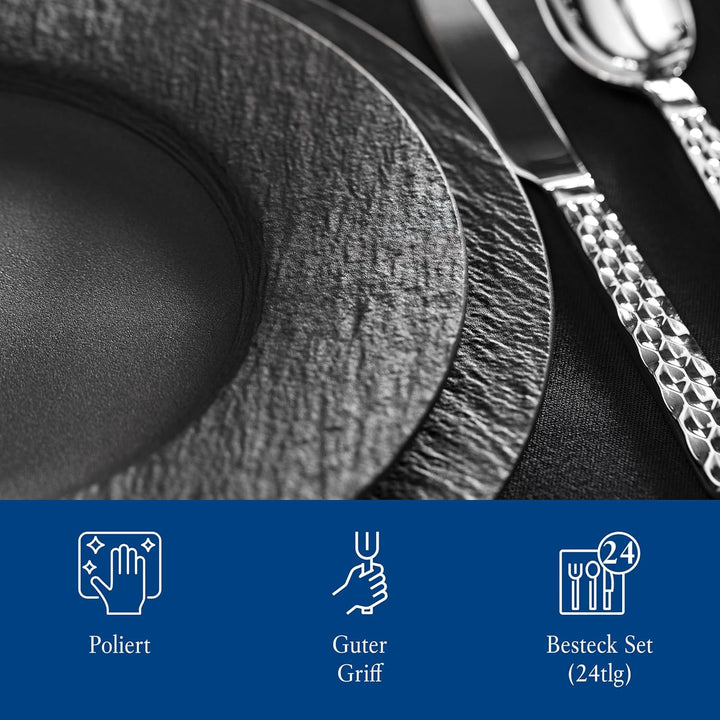 Villeroy und Boch Boston Tafelbesteck für bis zu 6 Personen, 24-teilig, Edelstahl Tafelbesteck | 24-