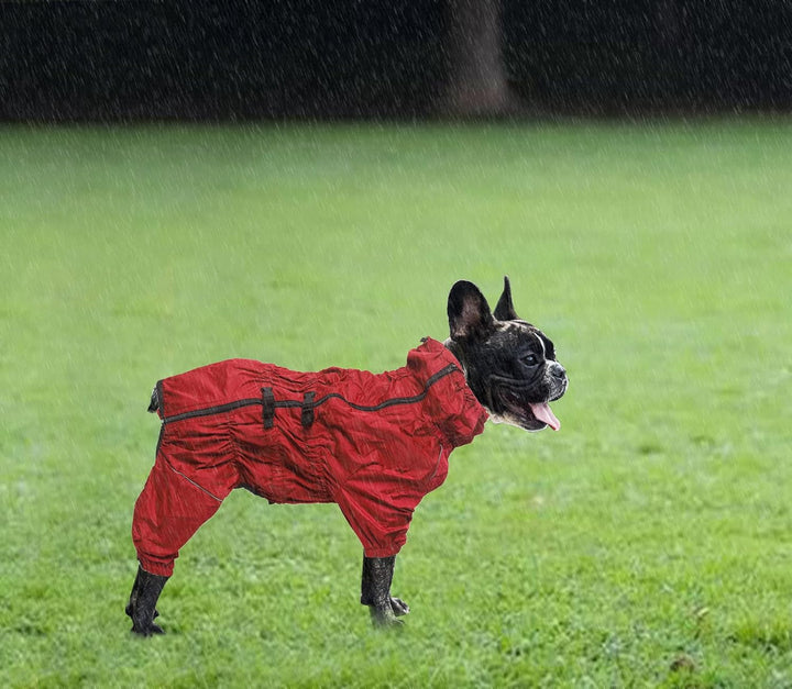 Geyecete -Regenmantel für hunde mit vier Beinen,Hunde Regenjacken Hosenanzug mit Geschirr loch, refl