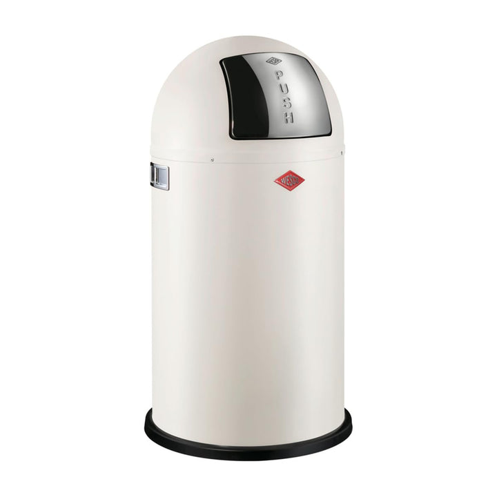 Wesco Pushboy Mülleimer in der Farbe sand matt pulverbeschichtetes Stahlblech, 50 Liter Volumen, gro