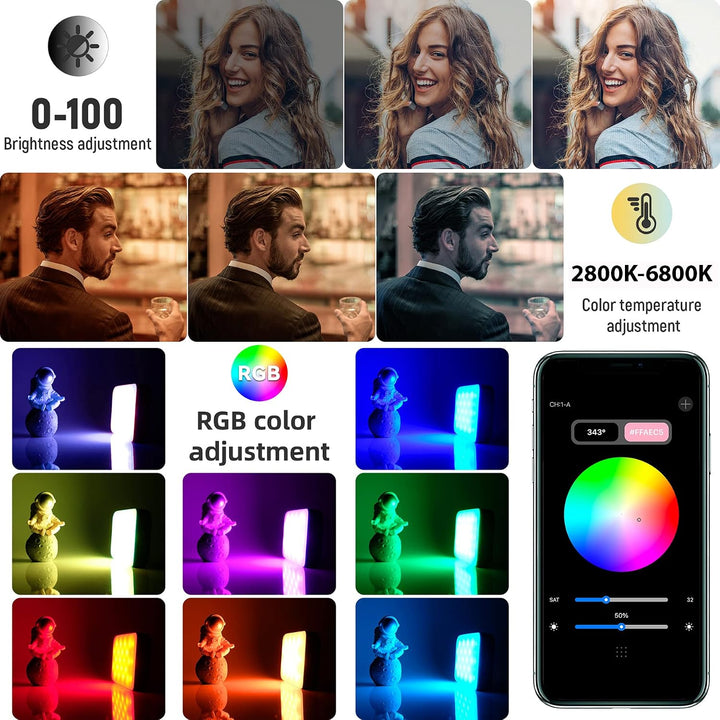 RGB LED Videoleuchte,Weeylite S03 Mini Videolicht mit APP-Steuerung,Kamera Licht Dauerlicht Dimmbare