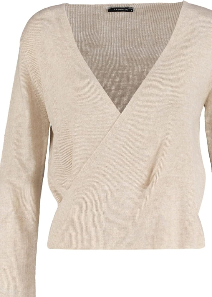 Trendyol Damen Twoaw23kz01683/Taş Sweatshirt, Stone, S