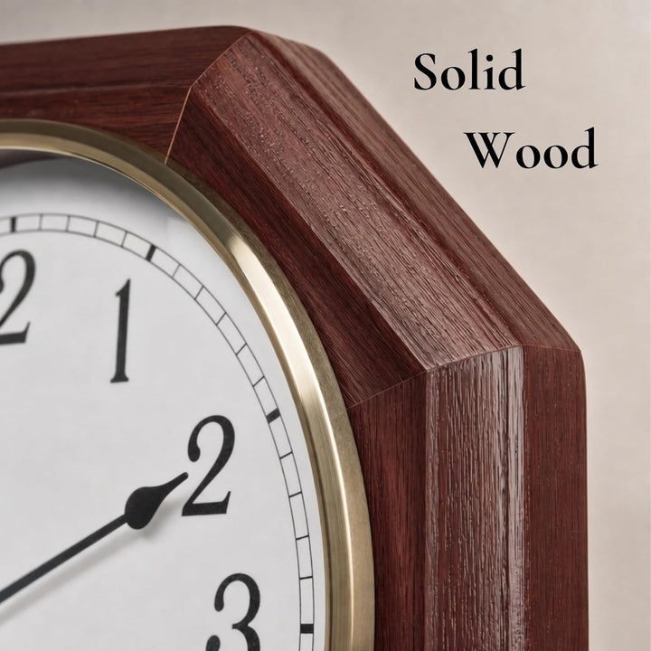 Verona Uhren Holz Pendel Wanduhr – dekorative Wanduhr mit Schwingendes Pendel – 45,7 x 28,6 cm – Qua