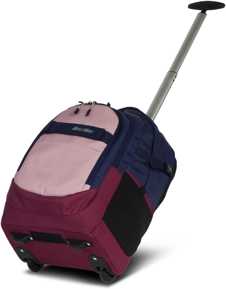 Fabrizio Bestway 2 Rad Rucksack Trolley Schultrolley Backpack Schulranzen mit Rollen, Farbe:Dunkelbl