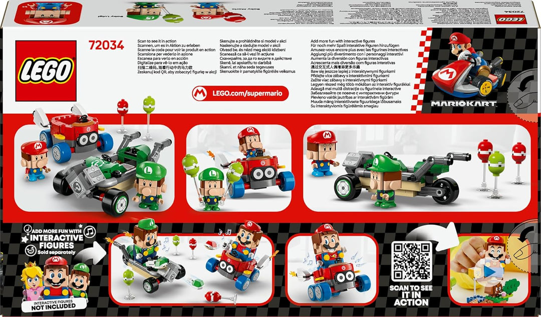 LEGO Super Mario: Mario Kart – Baby Mario vs. Baby Luigi, Nintendo Figuren zum Sammeln, 2 baubare Sp