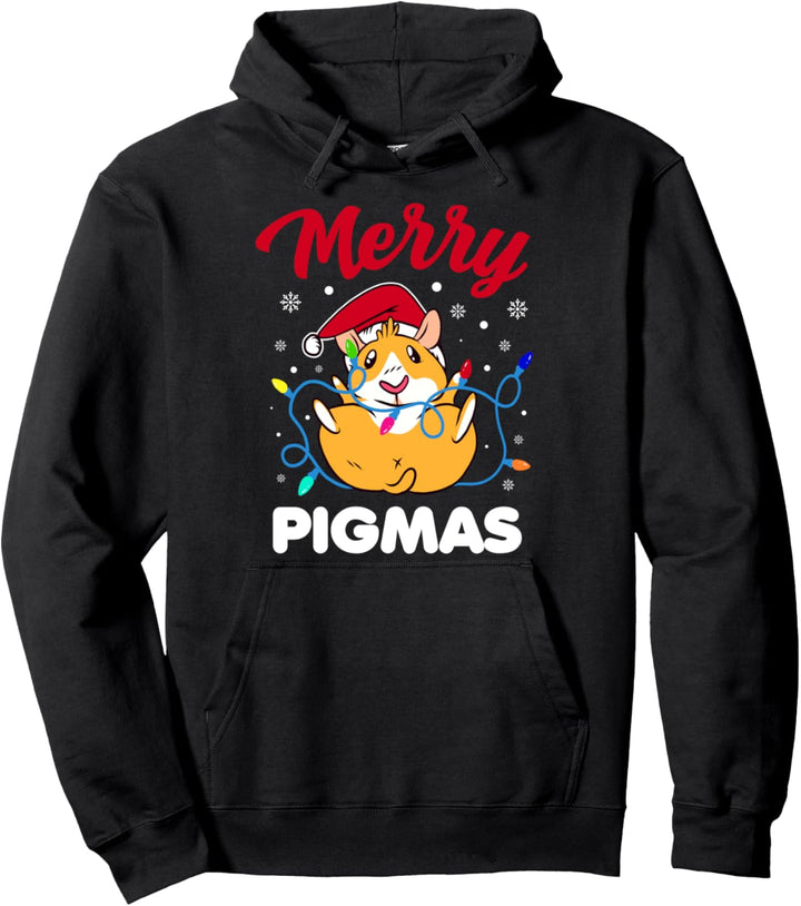 Merry Pigmas Lustiger Meerschweinchen-Weihnachtsmann Pullover Hoodie