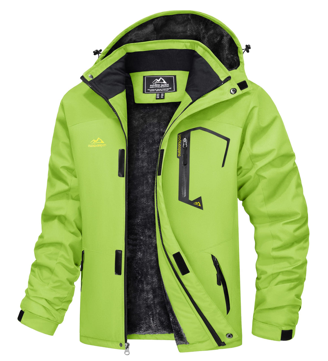 TACVASEN Herren Winter Wasserdichte Winddichte Winterjacke Warme Fleece-Futter Ski Regenmantel mit K