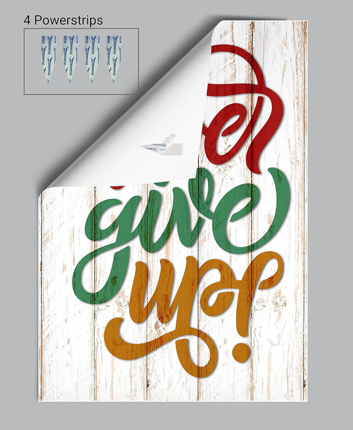 wandmotiv24 Poster als Wanddeko, Grösse Din A0, Never give up, Holz, bunt, Moderne Wanddeko, Wandbil