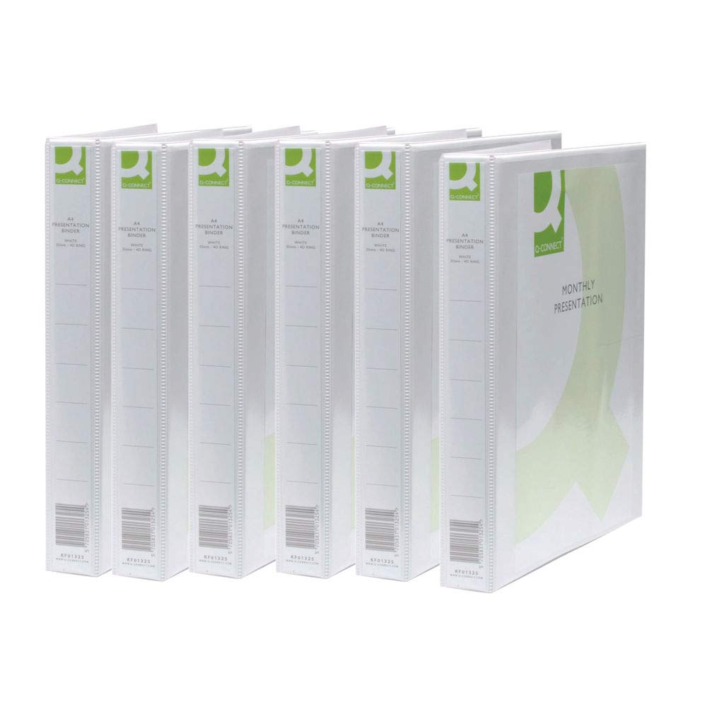 Q Connect 2 Ring Präsentation Binder – Weiss 1 weiss, 1 weiss
