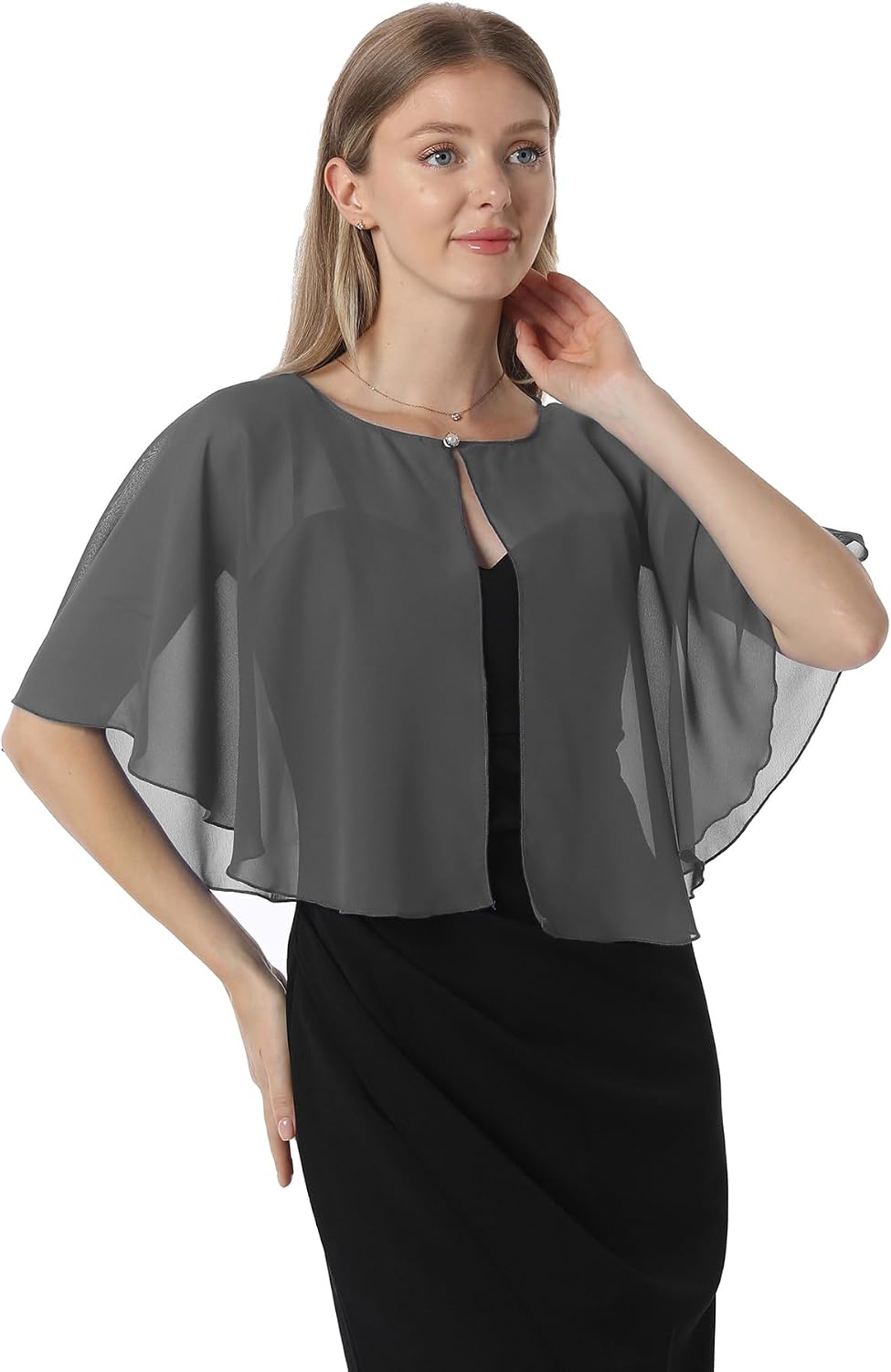 Chiffon Capelet Soft capes Shawls and Wraps for Evening Dress Wedding Cape 1920s shawl accessories f