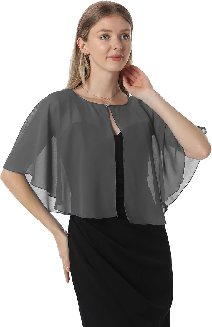 Chiffon Capelet Soft capes Shawls and Wraps for Evening Dress Wedding Cape 1920s shawl accessories f