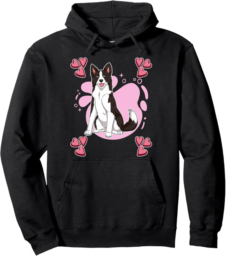 Damen Border Collie Zeichnung Mädchen Border Collie Pullover Hoodie