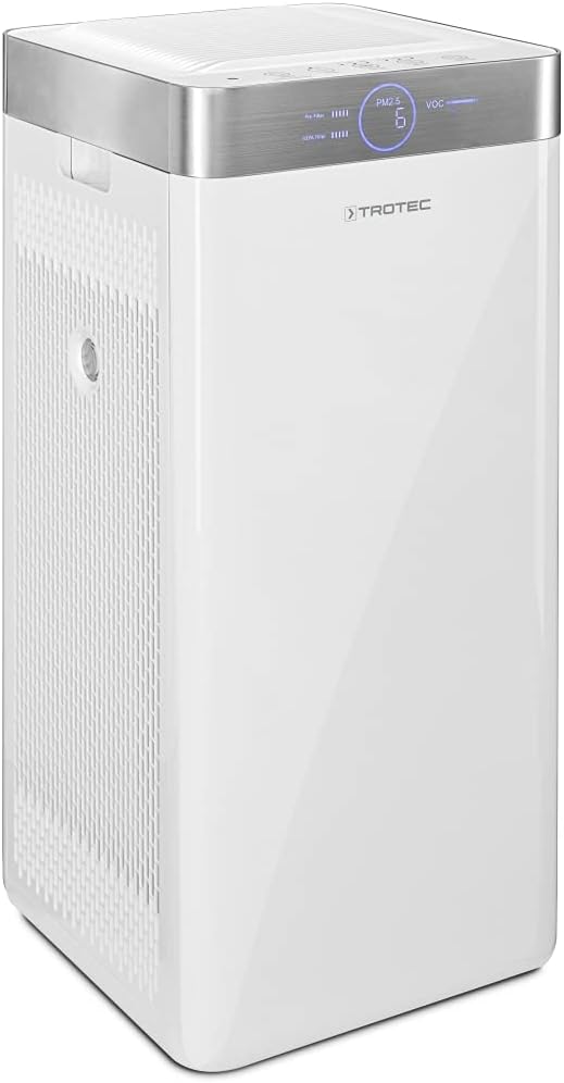 TROTEC Luftreiniger AirgoClean 200 E – HEPA Filter für Allergiker – Räume bis 66 m²/165 m³, Gebläses