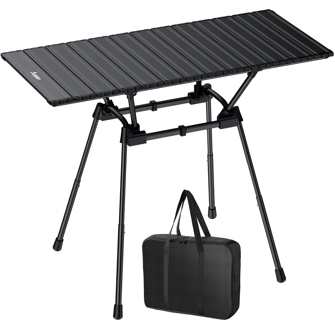 Anbte Campingtisch Klapptisch aus Aluminium 88x40cm(LXB) mit 4 verstellbare Höhen 51/63/67/71cm, Auf