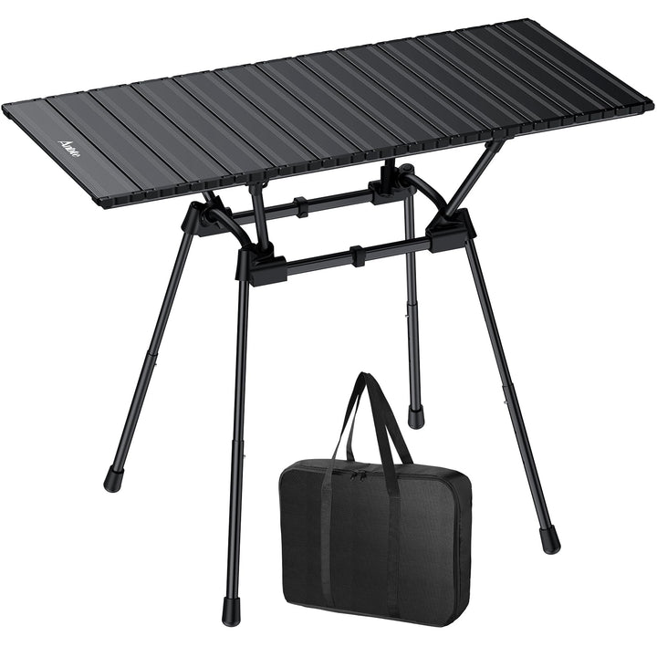 Anbte Campingtisch Klapptisch aus Aluminium 88x40cm(LXB) mit 4 verstellbare Höhen 51/63/67/71cm, Auf