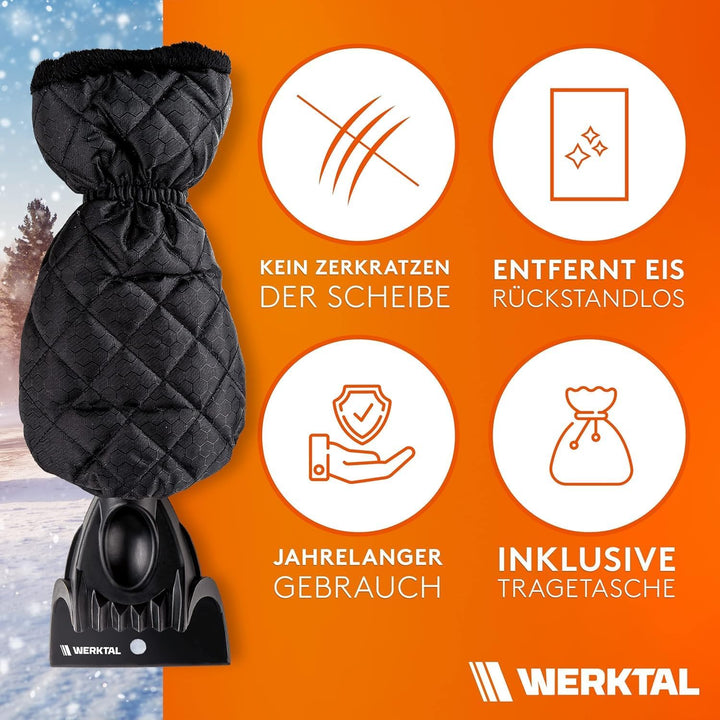 Eiskratzer Auto - Wärmender Scheibenkratzer mit Handschuh Auto - Ultra schneller Auto Eiskratzer - I