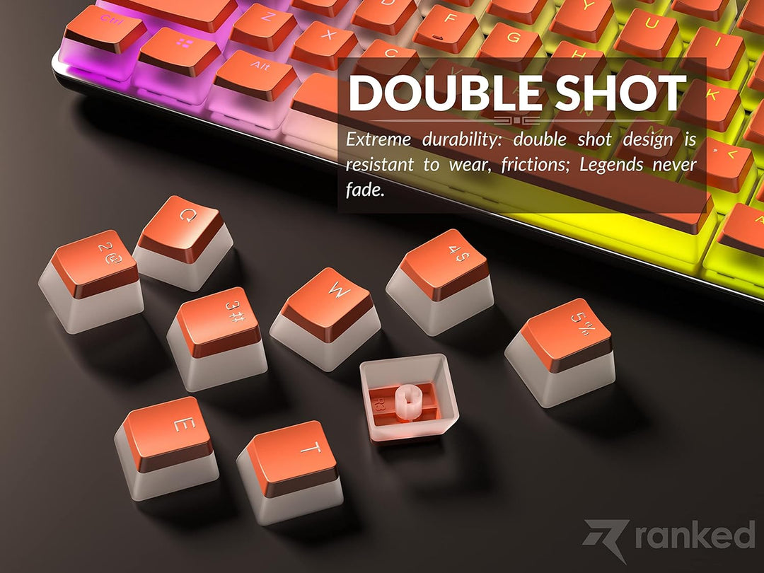 Ranked Pudding PBT-Tastenkappen | 112 Double Shot Transluzent ANSI US- und ISO-Layout | OEM-Profil f