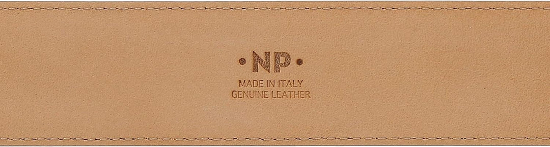 Nuvola Pelle Herren Gürtel aus weichem Leder Made in Italy elegant H 34mm mit Metallschnalle Taupe v