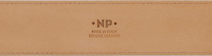 Nuvola Pelle Herren Gürtel aus weichem Leder Made in Italy elegant H 34mm mit Metallschnalle Taupe v