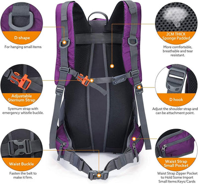 G4Free 45L Wanderrucksäcke mit Regenschutz Wasserdicht Trekkingrucksack Reiserucksack Outdoor Campin